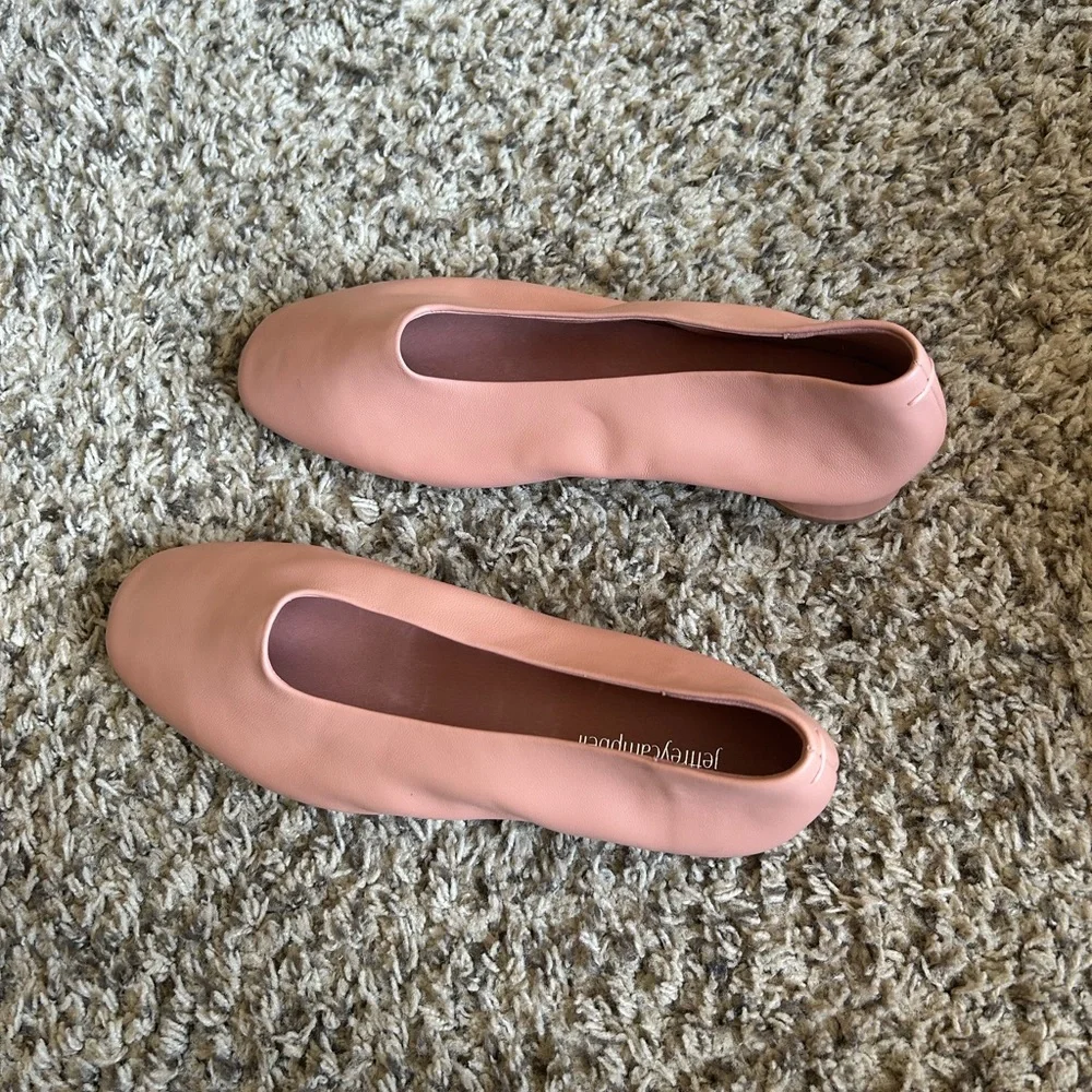 Jeffrey Campbell Dusty Pink Leather Slip-On Flats